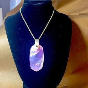 NEW KENDRA SCOTT INEZ GOLD LONG PENDANT NECKLACE IN BLUSH MOTHER OF PEARL